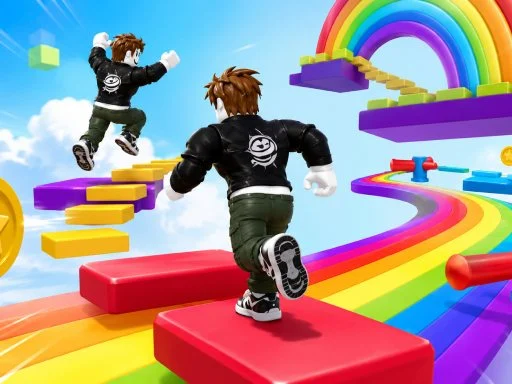 Obby Rainbow Parkour Two Player - 14WIN