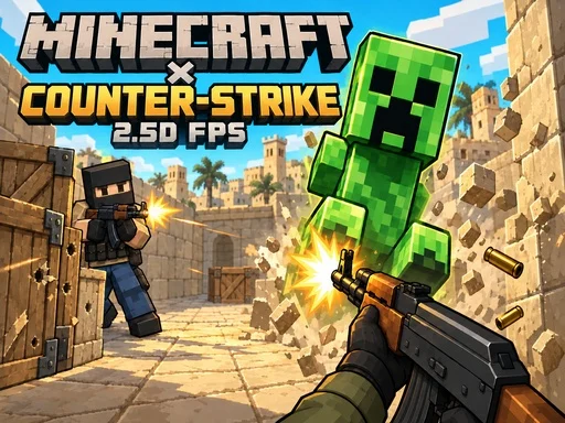 Minecraft &times; Counter Strike: 2.5D FPS - 14WIN